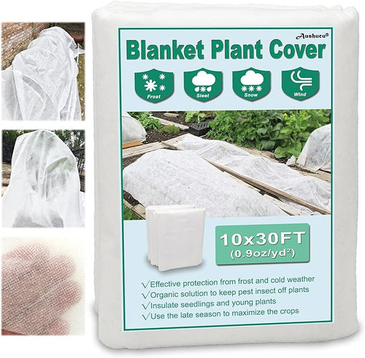 10ft x 30ft Plant Covers Freeze Protection 0.9oz/yd² Garden Fabric Floating Row Cover for Winter Plant Blanket Frost Cloth Plant for Outdoor Plants Vegetables, Insect Protection…