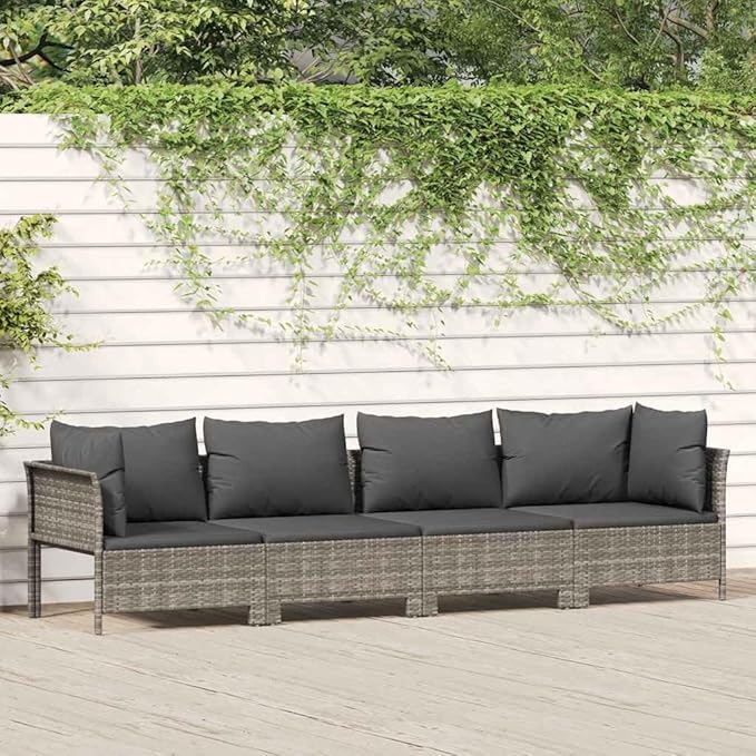 Garden Lounge Set Grey Patio Furniture Set Garden Seating Ensemble for Backyard Outdoor