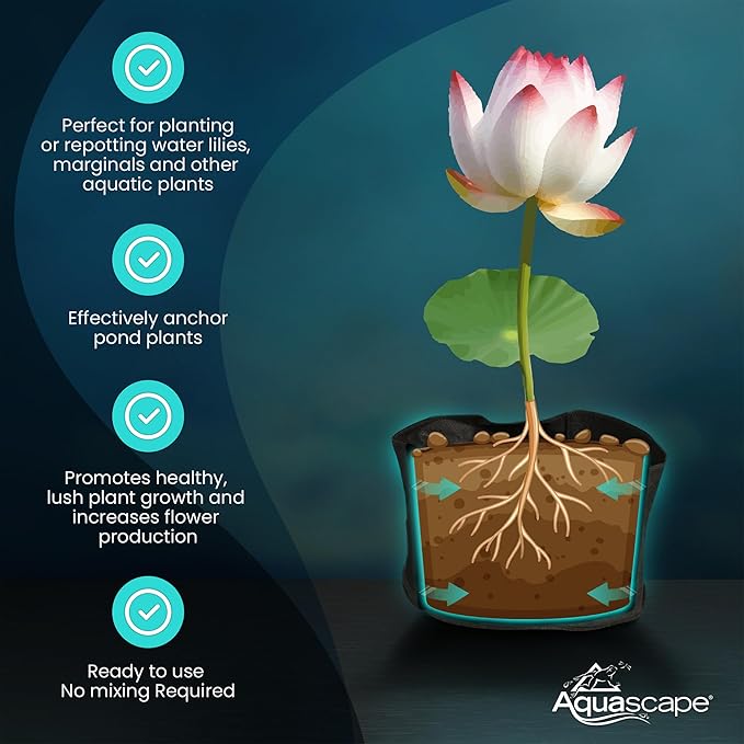 Aquascape Pond Plant Potting Media, Nutrient-Rich Aquatic Soil for Water Gardens, Supports Strong Root Growth, 432 Cubic Inches, 89003