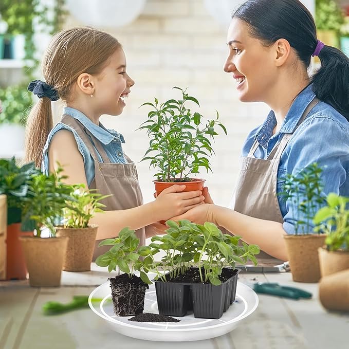 3 4 6 8 10 12 14 Inch Plant Saucer Pot Tray, 6 Pack Clear Plant Saucers for Indoors and Outdoors, Large Plastic Dish Suacer Water Drip Tray for Potted Plants Flowers (3 Inches)