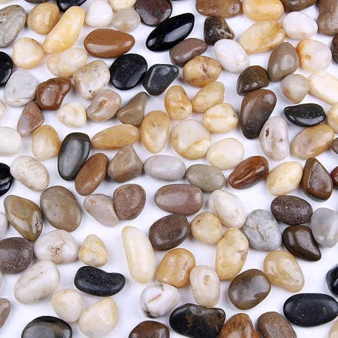 Around 5 Pounds of Peach Decorative Stones - Perfect for Aquariums, Vase Fillers, Table Scatter, Much More!(Panacea Peach River Stone)