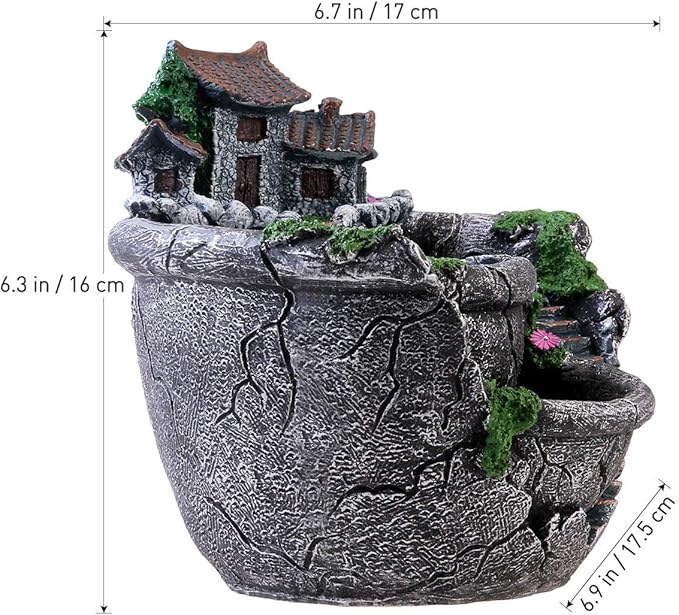 Creative Fairy Garden Flower Pot, Plant Pot, Succulent Plant Flower Pot Rack - Hanging Design Suitable for Home, Office, and Garden Decoration (Silvery)