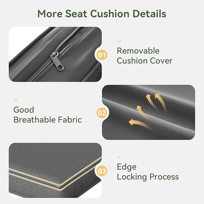 Replacement Cushions for Outdoor Furniture, 7-Piece Outdoor Cushions for Patio Furniture, Deep Seat, Waterproof & Fade Resistant Couch Cushion for 4-Seat Patio Conversation Sets, Grey