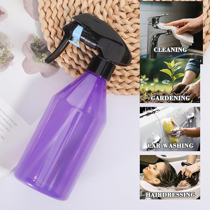 driew Plant Mister Spray Bottle, Plant Mister Water Spray Bottle for Plants Misting Bottle Water Fine Mist, Cleaning Solutions, Gardening, Indoor, Outdoor (Purple - 10oz)