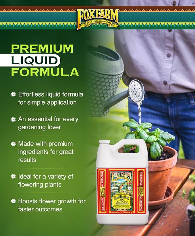 Fox Farm Fertilizer Soil Trio Liquid Nutrient: Tiger Bloom, Grow Big, Big Bloom Gallon Bottles - (Pack of 3-1 Gallon)