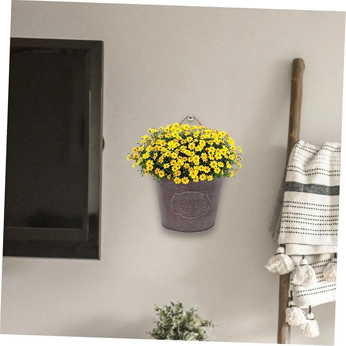 Milisten Metal Wall Planters Vintage Wall Mounted Flower Pot Hanging Iron Plant Holder for Indoor Outdoor Balcony Garden Decor 4.5X5.4X4.5 Inches