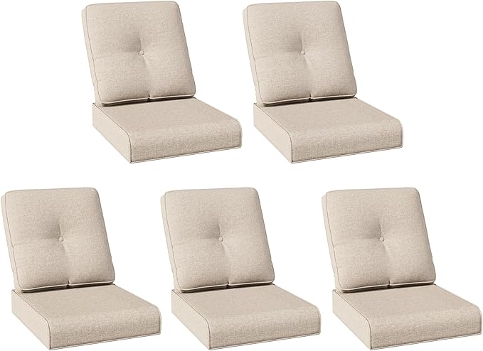 Joyside Outdoor Chair Cushions Set, 22x25/22x24 Inch Patio Furniture Deep Seat Cushions, Water Resistant & Thick Cushion, Outdoor Replacement Cushions for Seat and Sofa