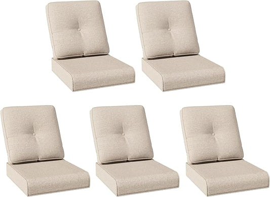 Joyside Outdoor Chair Cushions Set, 22x25/22x24 Inch Patio Furniture Deep Seat Cushions, Water Resistant & Thick Cushion, Outdoor Replacement Cushions for Seat and Sofa