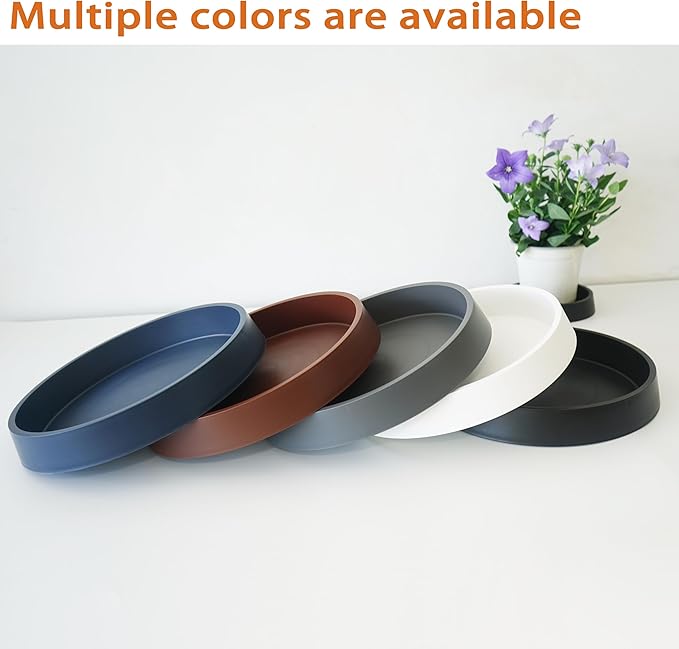 4 Pack Plant Saucer Tray for Ceramic Plastic Pots, 6 inch Plant Saucers for Indoors, Pot Saucers Trays, Flower Planter Water Drip Trays for Pots Base (6", Brown)
