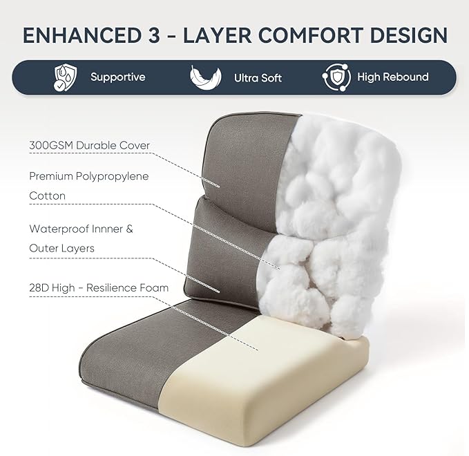 Outdoor Rattan Chair Cushions 2 Packs - Outside High Back Comfortable Thickened Pillow 22x24 with Zipper Cover for Patio Rocking Swivel Chairs Loveseat Sofa – Grey/Crescent