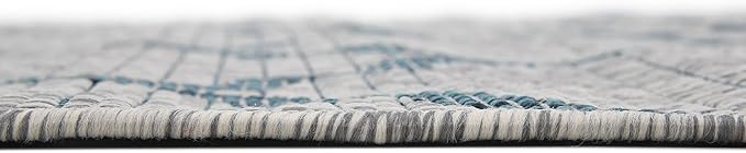 Unique Loom Outdoor Trellis Collection Area Rug (4' 1" x 6' 1" Rectangle, Gray/ Ivory)