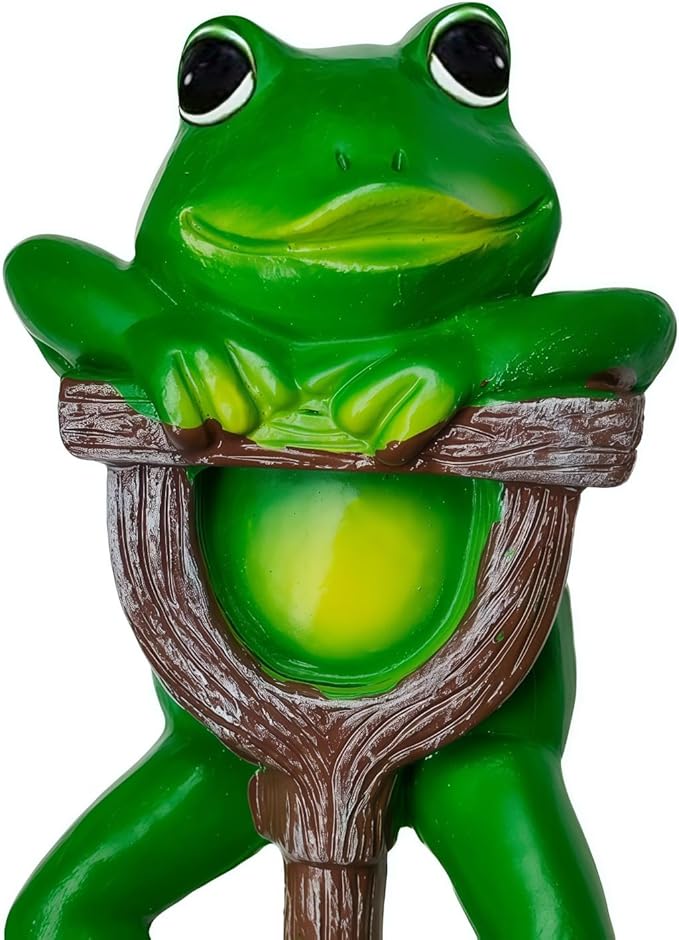 Frog Garden Statue Resin Frog Planter Figurine Holding Shovel Outdoor Fairy Garden Patio Yard Lawn Decoration Whimsical Plant Pots Stake Decor Sculpture Miniature Animal Ornament Housewarming Gift