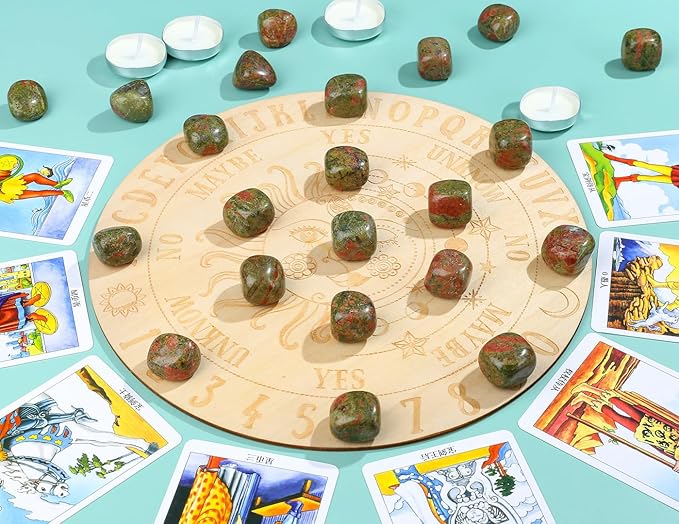 DUQGUHO Unakite Healing Crystals Stones Set Natural Crystals Bulk Irregular Tumbled Polished Crystal Stones 0.45 lbs