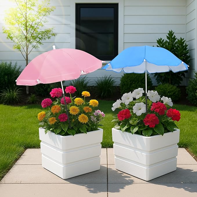 JOLVAK Plant Umbrellas for Outdoor Plants,Adjustable Garden Shade Umbrella for Potted Plants & Garden Beds from Direct Sunlight