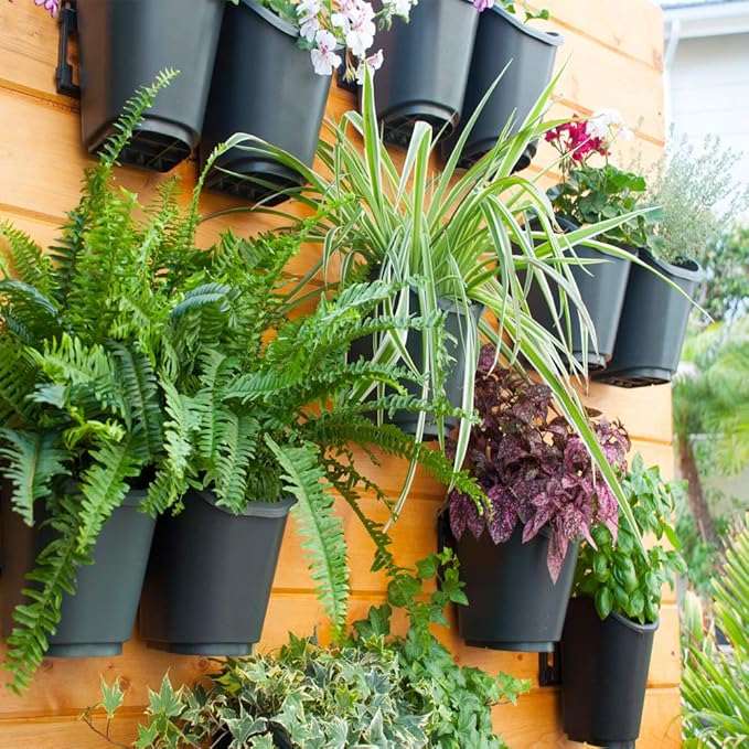DIG GLW10-100 Living Wall™ Modular Vertical Garden Planting Kit with 10 Pots & Drip Irrigation System for Beautiful Vertical Growing Space