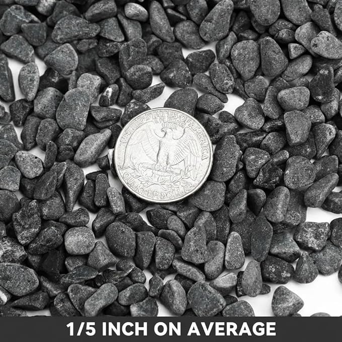 Onlyfire 2lb Gray Bean Pebbles, 1/5" Natural Decorative River Rocks for Plants, Vases, Aquarium, Succulents and Outdoor Garden Landscaping
