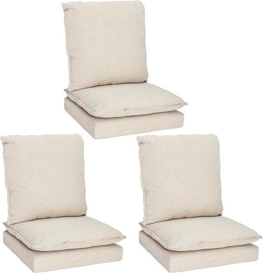 Joyside Outdoor Chair Cushions Set, 24x24 Inch Smile Patio Furniture Cushions, 6’’ Thick, Double-Layer, Water Resistant & Fade Resistant, Outdoor Replacement Cushions for Seat and Sofa