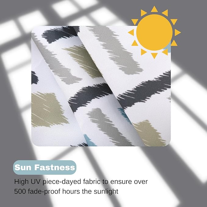 idee-home Outdoor Chair Cushions Set of 2, 19" x 19" x 3" Thick D-Shaped Patio Furniture Outdoor Seat Cushions Waterproof with Ties, Dining Pads