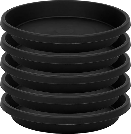 5 Pack Plant Saucer 6 Inch,8 10 12 14 16 18 20 Inch, Heavy Sturdy Plant Trays for Pots, Plant Water Catcher Tray for Plants, Plastic Plant Saucers for Indoors no Holes