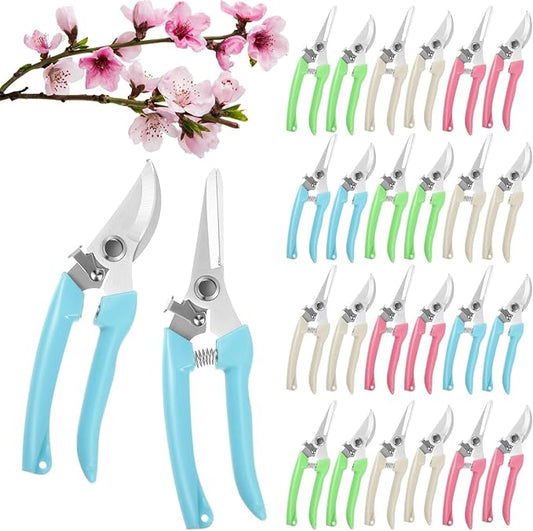 Amylove 24 Pcs Garden Flower Shears Pruning Scissors Valentine Heavy Duty Plant Scissor Garden Clippers Hand Bypass Pruner for Gardening Plants Hedge Tree Cutting Miniature Bonsai Modeling(Multicolor)