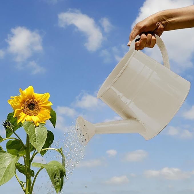 Watering Can Gardening Tool Accessories, Sprinkling Can 1L Metal Flower Garden Watering Can for Outdoor Indoor Plants Lawn Garden (White)