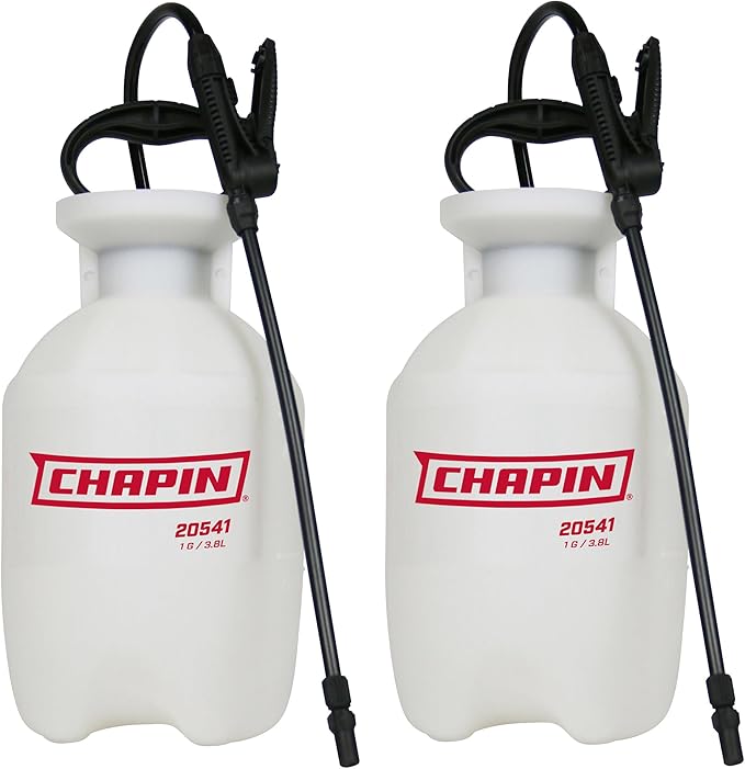 Chapin 22541 Pump Sprayer, 1‑Gallon, Foaming, Lawn & Garden, Translucent Poly Tank, Adjustable Nozzles, Anti‑Clog Filter, 12" Wand, 34" Reinforced Hose for Weed, Pest, Fertilizer Applications, 2 Pack