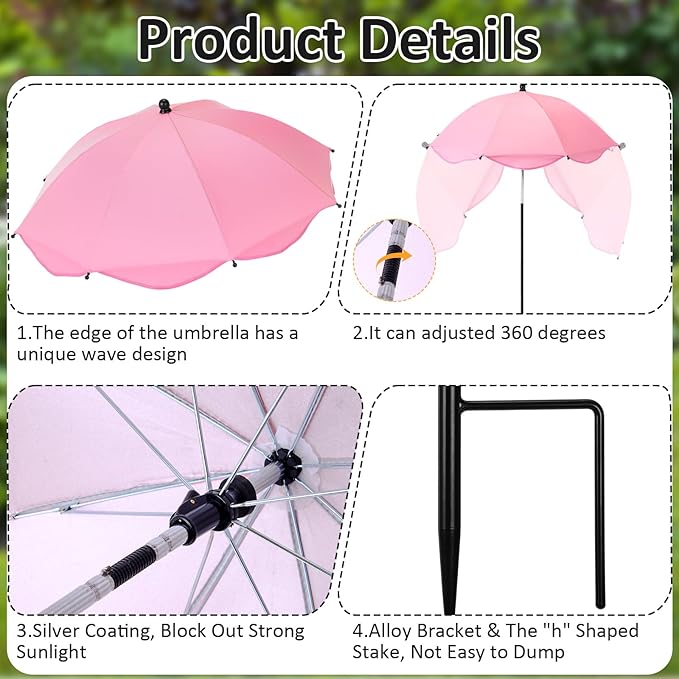 26 Inch Plant Umbrellas for Outdoor Plants Garden Umbrella Shade for Potted Plant, Garden Bed Flower Pot Provide Shade to ‌Defend Blazing Sun