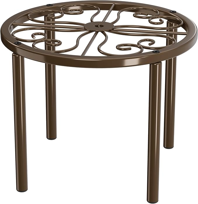 Plant Stand Plant Holder - 7.9 x 7.9 x 5.9 inches Flower Stand for Garden Courtyard, Heavy Duty Plant Rack for Multiple Plant Indoor or Outdoor.Brown