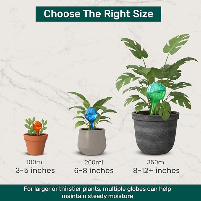 Automatic Plant Watering Globes Self Watering Planter Inserts 1 Pack | Hands Free Multicolor Glass Bulb | Planter Spikes to Support Indoor & Outdoor Plant Health (100ml)