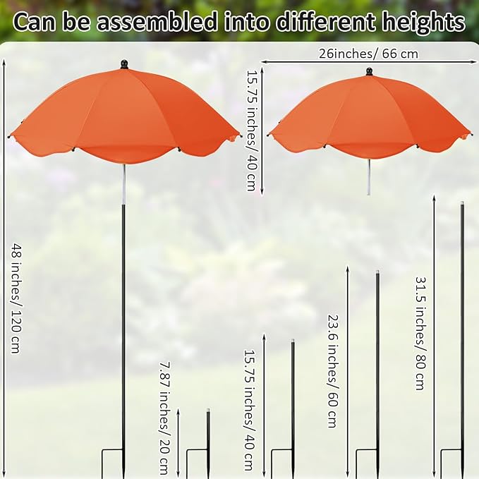 26 Inch Plant Umbrellas for Outdoor Plants Garden Umbrella Shade for Potted Plant, Garden Bed Flower Pot Provide Shade to ‌Defend Blazing Sun