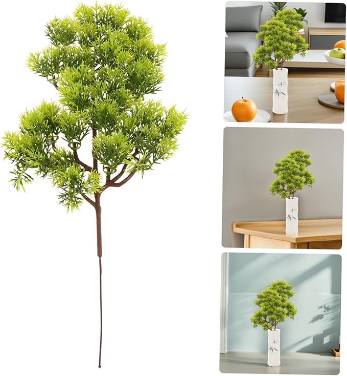 Ciieeo 4pcs Faux Pine Branches for Home Office Decor Artificial Greenery Picks for DIY Floral Arrangements Holiday Planter Decorations and Seasonal Displays