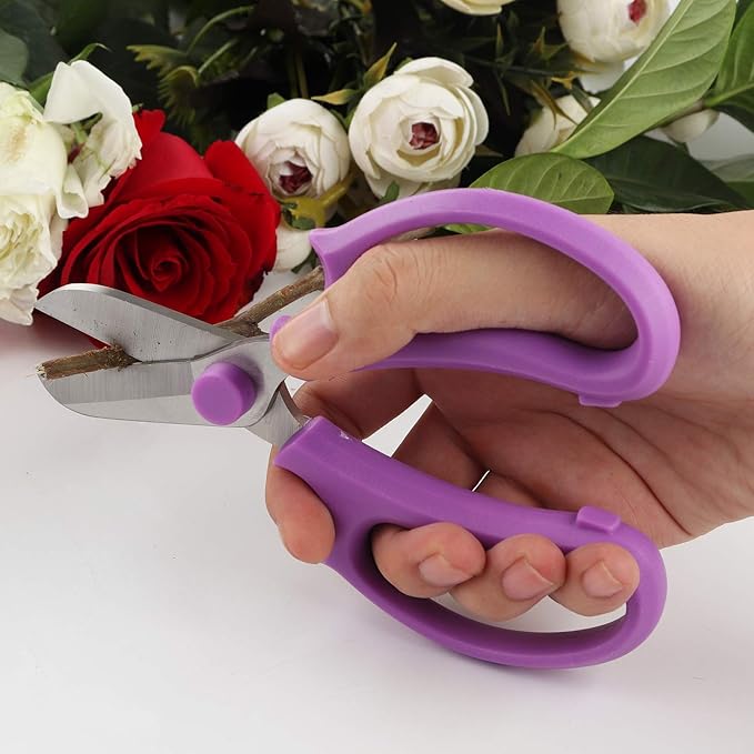 Garden Pruning Shears Scissors with Comfort Grip Handle, Premium Steel Professional Floral Scissors, Perfect for Arranging Flowers, Pruning, Trimming Plants, Gardening Tool (4PC Mix color)