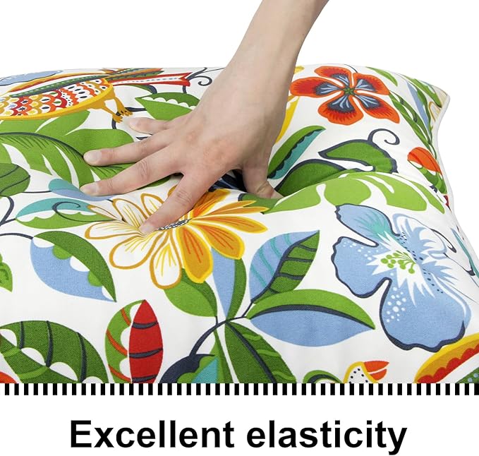 Outdoor Loveseat Cushion Set 44''x24'', Outdoor Cushions for Patio Furniture with Fastness Cover, Water Repellent Outdoor Seat Cushion and Couch Back Cushions for Bench, Swing (Flower World, 2 Sets)
