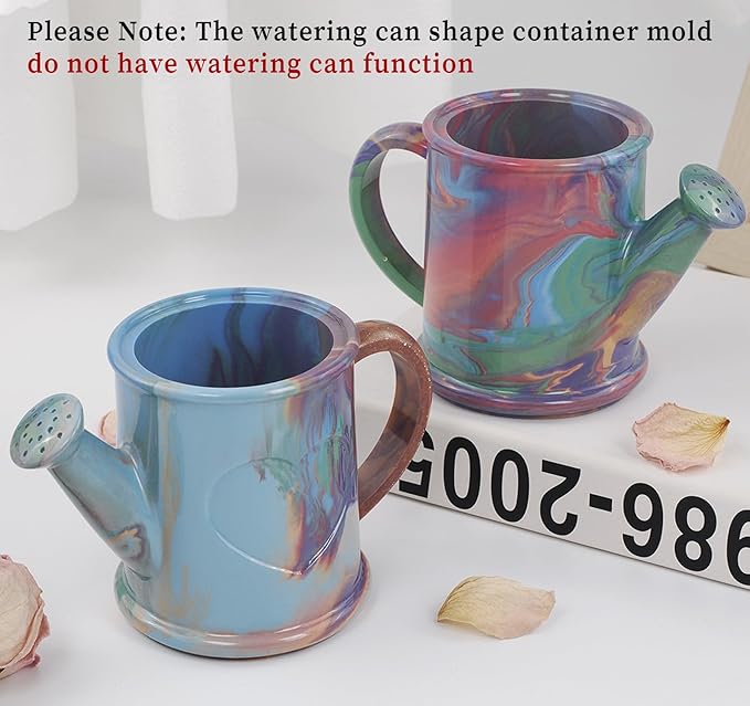 Wehous Candle Holder Silicone Mold, Watering Can Shape Container Resin Molds, Unique Storage Jar Succulent Planter Pot Jewelry Trinket Makeup Holder Epoxy Resin Concrete Cement Mold DIY Home Decor