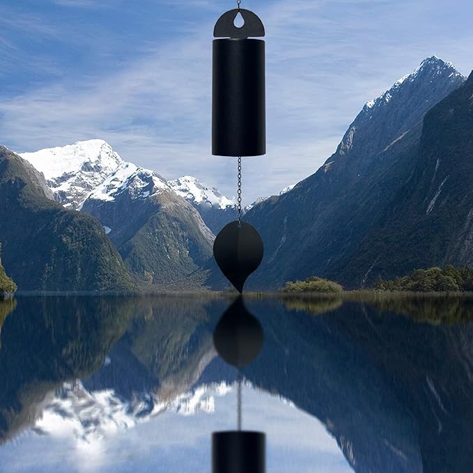 Deep Resonance Serenity Bell Large Metal Cylinder Wind Chimes Outdoor Windbell Deep Tone 30 Inch Garden Wind Chimes for Patio and Terrace Musical Windchime Outdoor and Home Decoration