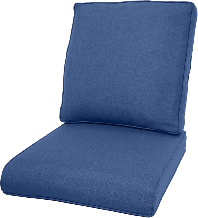 Patio Furniture Cushions - 22 * 24" Outdoor Patio Cushions with Removable Cover, 28D High Density Sponge Filling Outdoor Chair Cushions for Rocker, Sofa and Loveseat - Blue