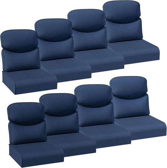 Joyside Outdoor Chair Cushions Set, 24x24 Inch Smile Patio Furniture Cushions, 6’’ Thick, Water Resistant & Fade Resistant, Outdoor Replacement Cushions for Seat and Sofa