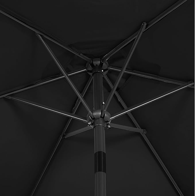 Yaheetech Patio Umbrella, 9FT Outdoor Table Market Umbrella with Push Button Tilt and Crank, Yard Sun Shade with Sturdy Ribs for Garden, Deck, Backyard, Pool, Black