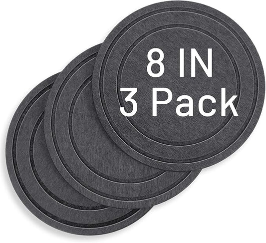 MUDEELA Diatomaceous Earth Plant Saucers for Indoor & Outdoor, 3 Pack of 8 Inches Round Plant Tray Plant Dish Pant Plate to Catch Water for Flower and Plant Pot, Instant Drying Stone Drainage Tray