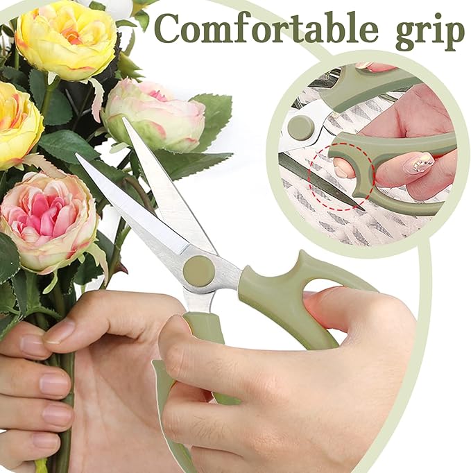 3Pcs Garden Flower Scissors,Floral Scissors Pruning Shears,Stainless Steel Flower Scissors with Comfortable Grip Handles,Premium Garden Clippers for Flower Arrangement,Gardening Tool