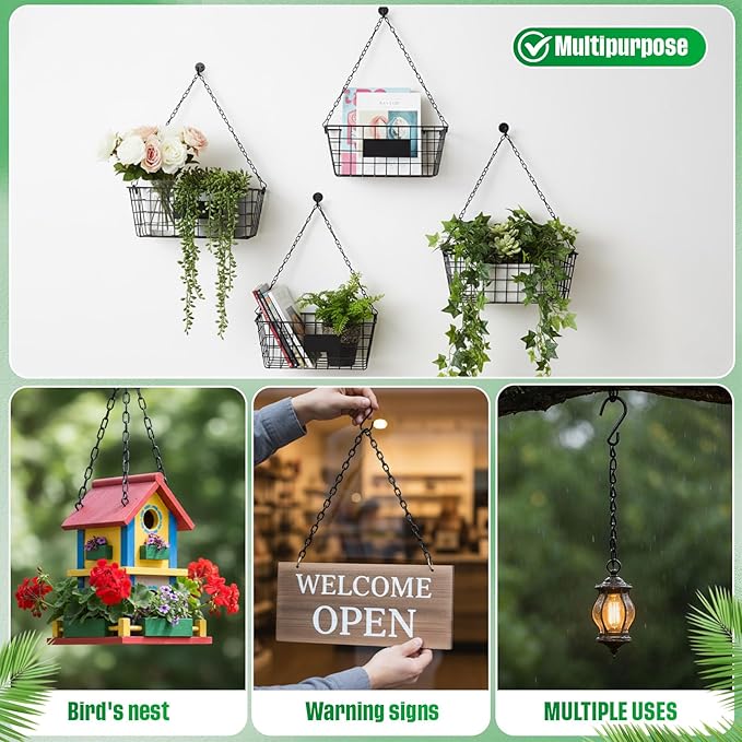 EBOOT 2 Pcs Hanging Chain for Bird Feeders, Planters, Lanterns and Ornaments (35 Inch,Black)