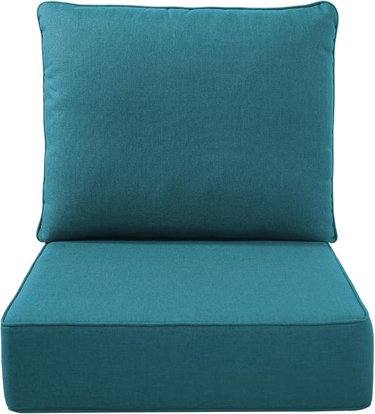 Luxury Outdoor Seat Cushion Set-22 x 24 x 6 Inch Outdoor Chair Cushions with Water Resistant & Removable Cover Outdoor Cushions for Patio Furniture Chair Sofa Couch