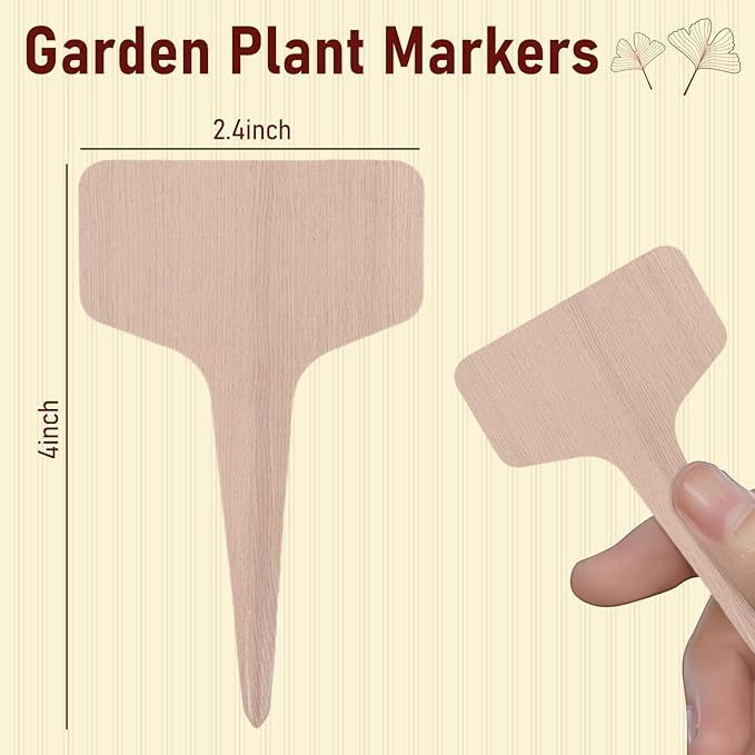 VGOODALL 120PCS 4 Inch T-Type Plant Tags, with Marker Pen, Waterproof Garden Signs for Outdoor Plants