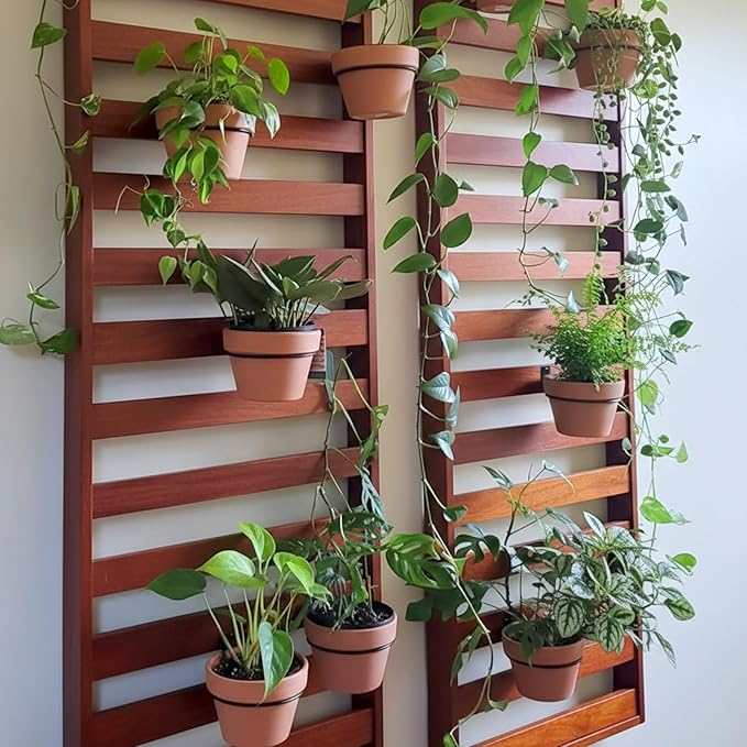8 Pack 6 Inch Flower Pot Holder Rings, Wall Mounted Metal Planter Hangers with Screws, Indoor Outdoor Plant Stand Hanging Brackets for Garden Decor