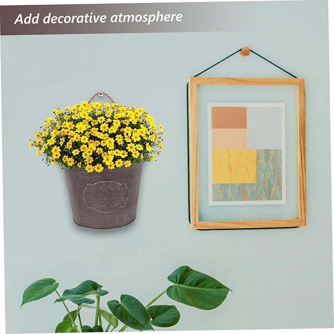 Milisten Metal Wall Planters Vintage Wall Mounted Flower Pot Hanging Iron Plant Holder for Indoor Outdoor Balcony Garden Decor 4.5X5.4X4.5 Inches