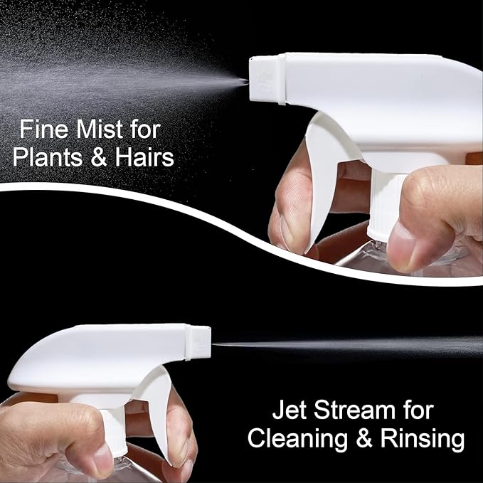 driew Plant Mister Spray Bottle, Plant Mister Water Spray Bottle for Plants Misting Bottle Water Fine Mist, Cleaning Solutions, Gardening, Indoor, Outdoor (Transparent White - 1L)