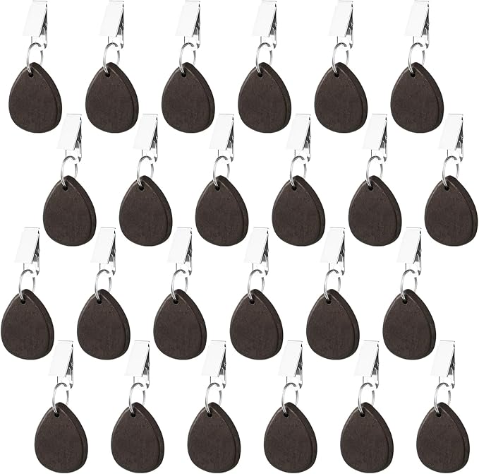 24 Pcs Tablecloth Weights Pendant Teardrop Shape Table Cover Weights with Metal Clips for Outdoor Picnic Garden Patio Party Camping Dinner Table Cover Decoration (Black)