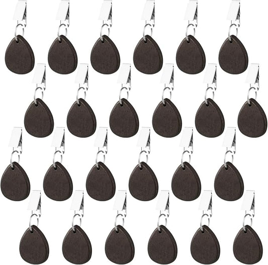 24 Pcs Tablecloth Weights Pendant Teardrop Shape Table Cover Weights with Metal Clips for Outdoor Picnic Garden Patio Party Camping Dinner Table Cover Decoration (Black)
