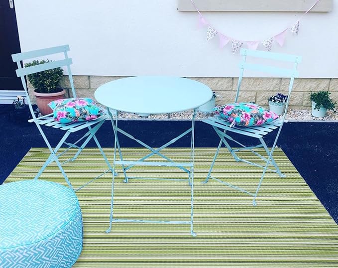Reversible Outdoor/Indoor Plastic Rug Plastic Straw Rug Waterproof Portable Mat, Easy to Clean and Fold,Perfect for Garden, Patio, Picnic, Decking-（Green，8x10Ft）