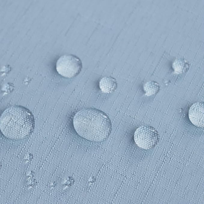 Outdoor Tablecloth Wrinkle-Free Stain Resistant Waterproof Polyester Fabric Table Cover with Zipper Umbrella Hole for Picnic/Party/Dinner/Patio Garden(60inch Round,Zippered,Blue Fog)